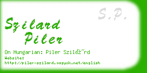 szilard piler business card